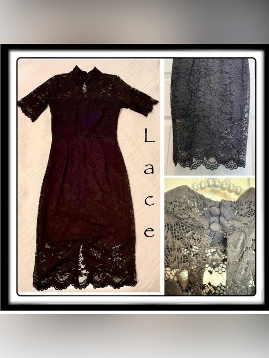 New York & Company Dresses & Skirts - Dress - New York & Company lace - mock neck - size small - classic. Excellent